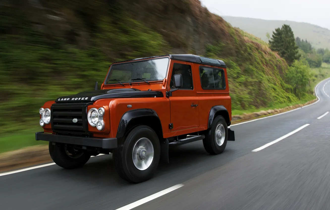 Photo wallpaper road, Land Rover, 2009, Defender, Limited Edition