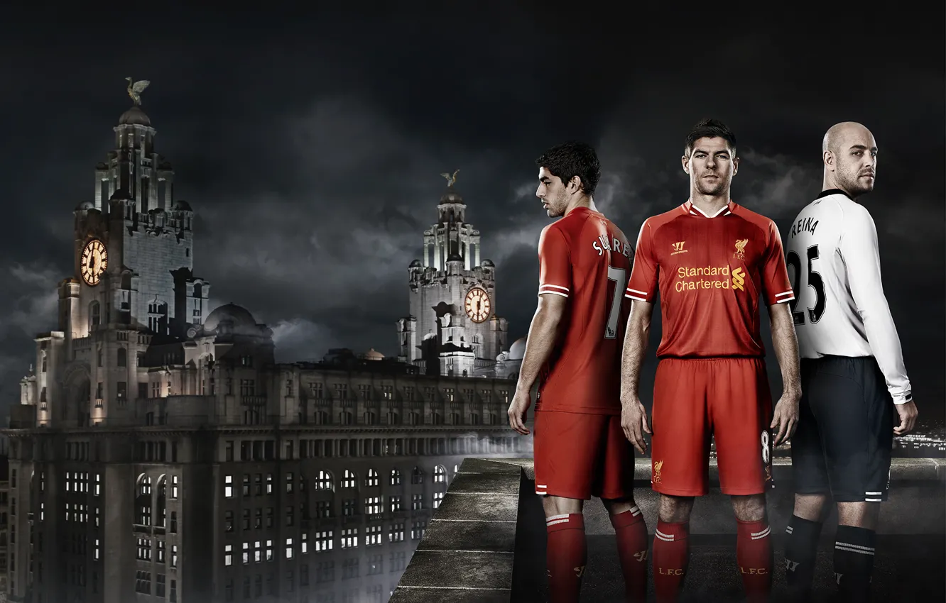 Photo wallpaper football, football, gerrard, Liverpool, Liverpool, home, Reina, 2014