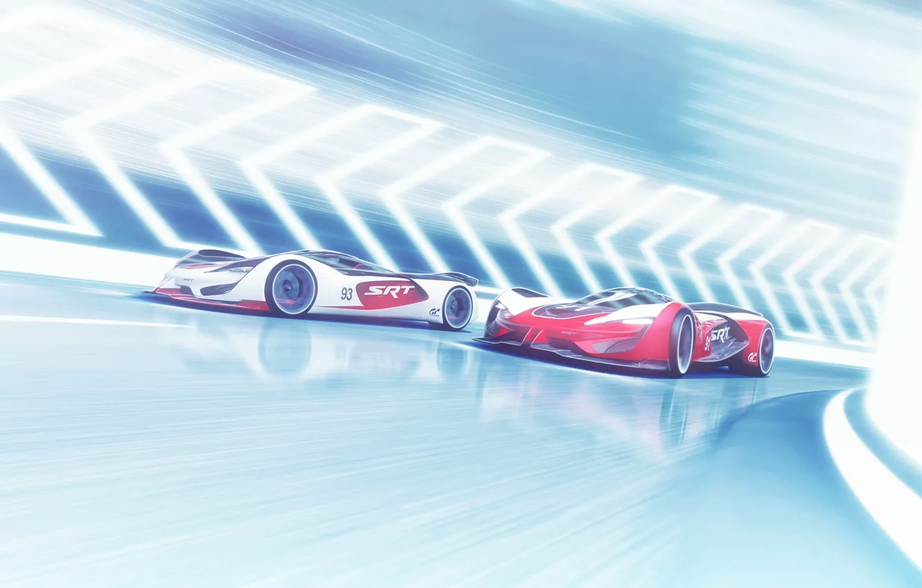 Photo wallpaper machine, auto, the game, sports car, art, Neon, GTS-R, Gran Turismo