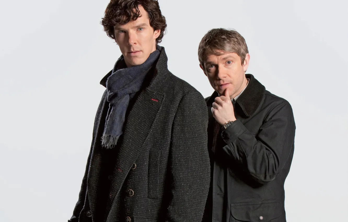 Photo wallpaper Sherlock Holmes, partner, Martin Freeman, Benedict Cumberbatch, Sherlock, Sherlock BBC, Sherlock Holmes, John Watson