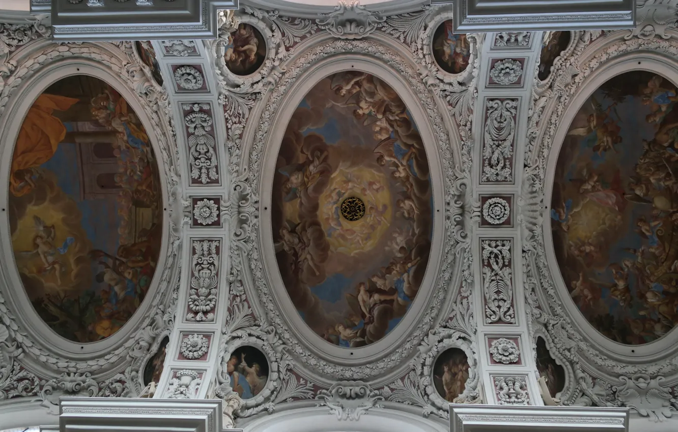 Photo wallpaper Germany, Bayern, religion, Cathedral, the nave, Passau, St. Stephen's Cathedral