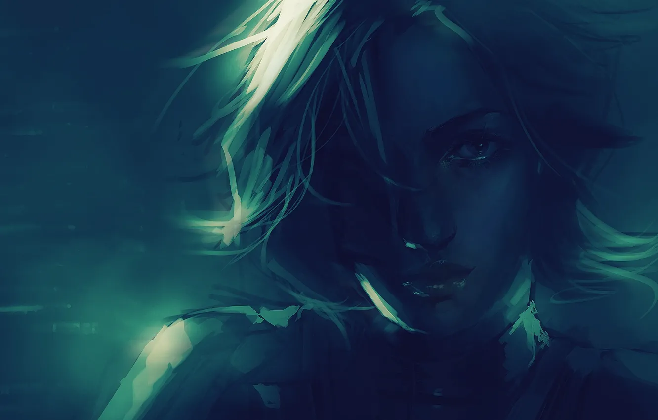 Photo wallpaper look, girl, light, face, fiction, hair, art