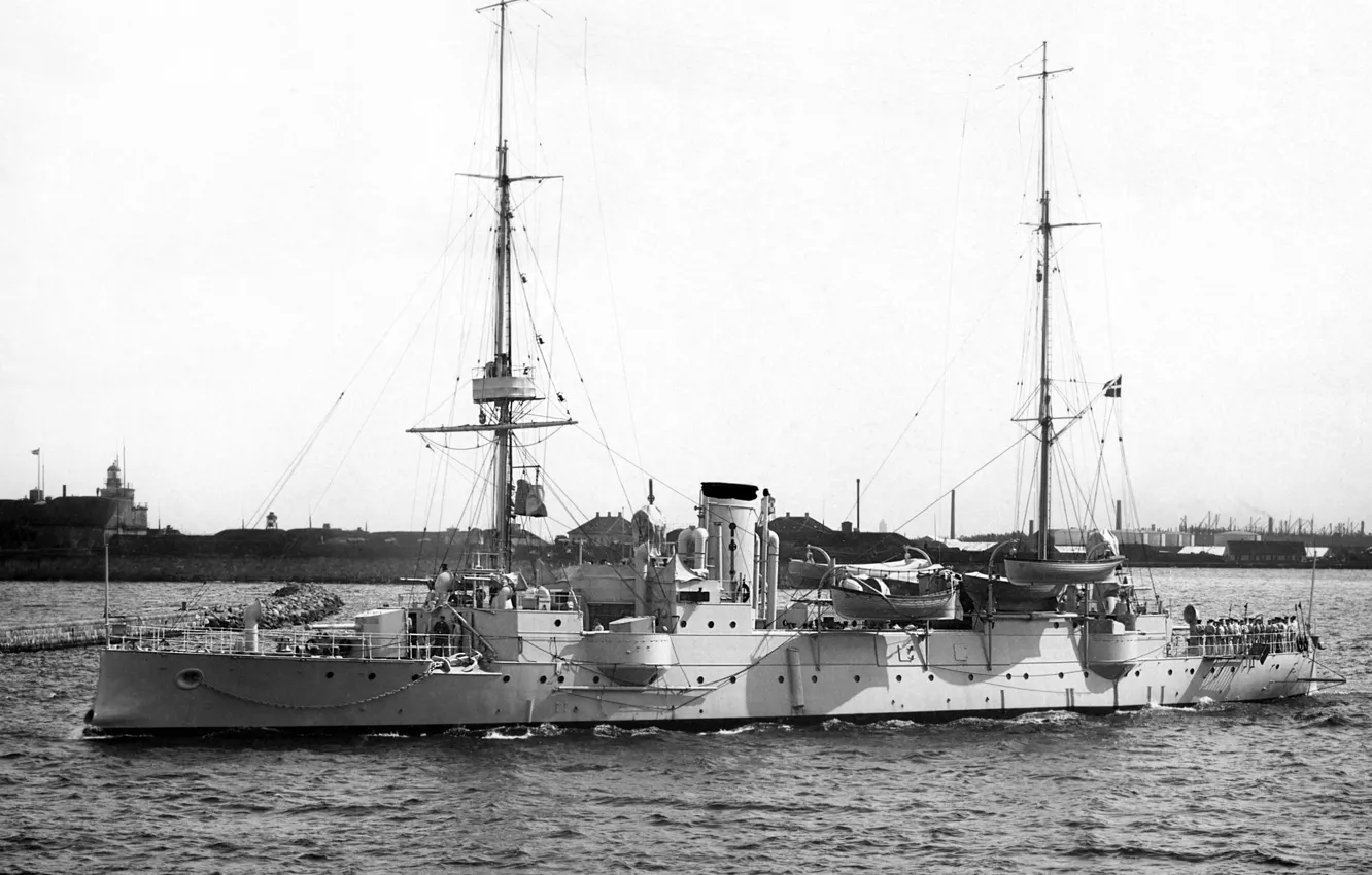 Photo wallpaper Denmark, armored cruiser, Haimdal