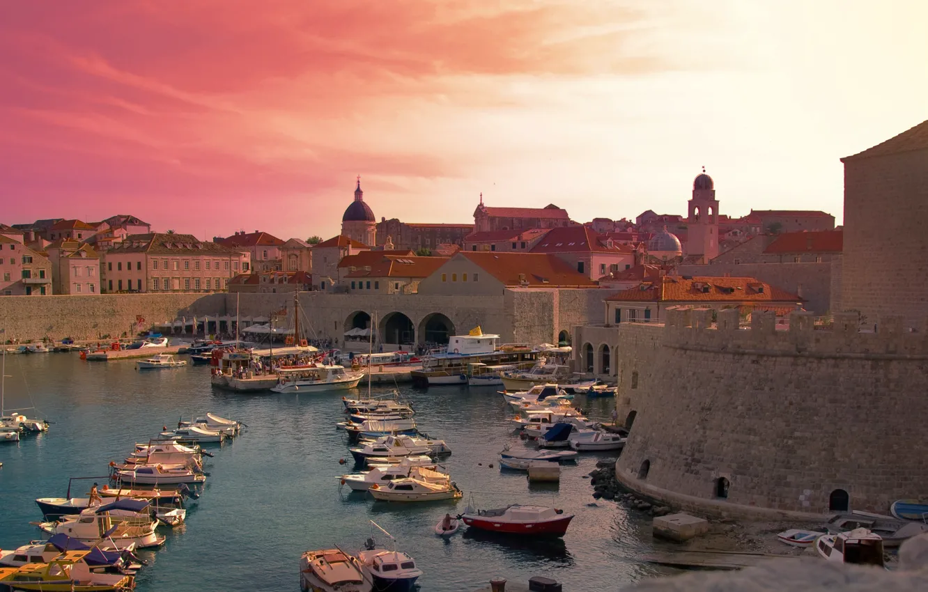 Photo wallpaper port, fortress, Croatia, Dubrovnik