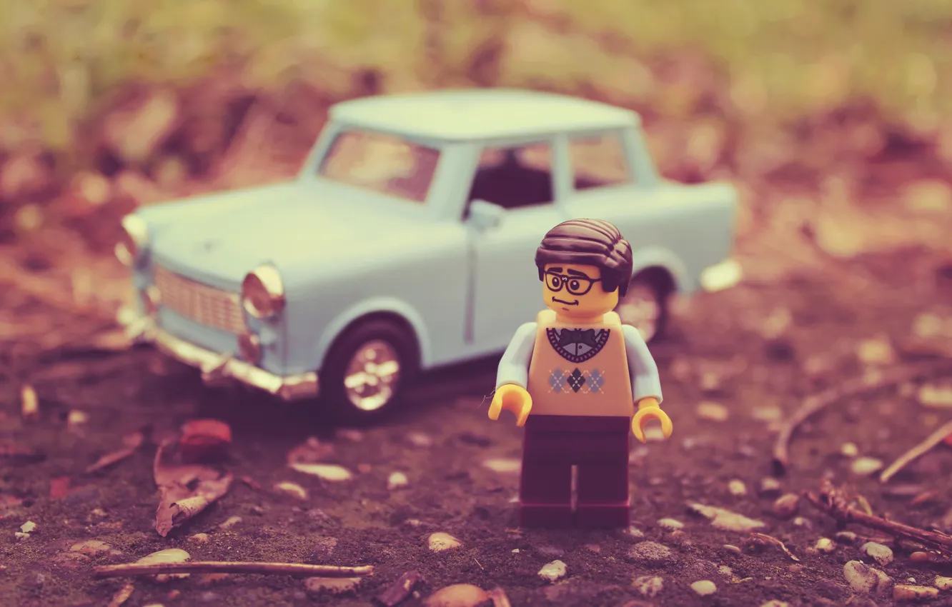 Photo wallpaper machine, toy, men, glasses, hairstyle, LEGO, Lego