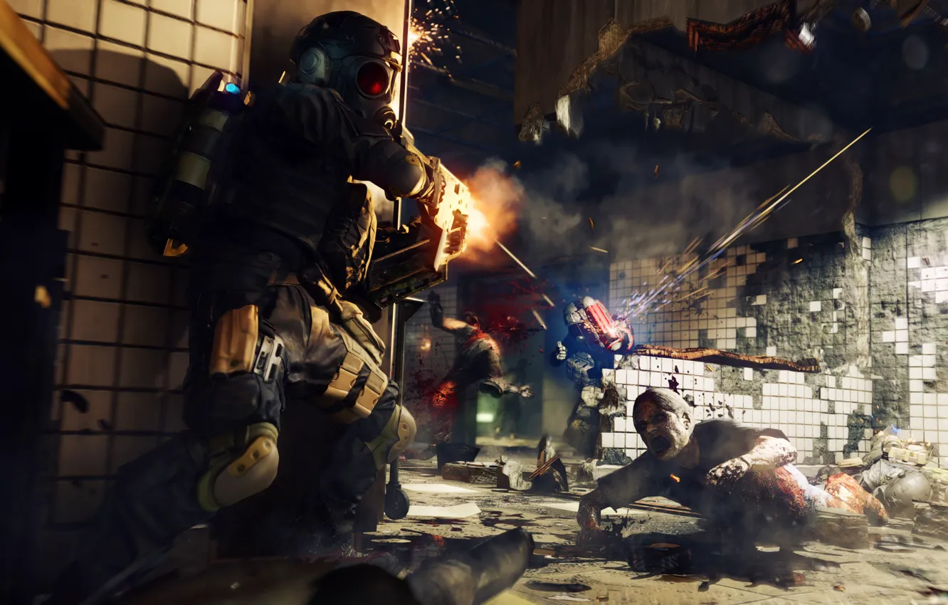 Photo wallpaper zombies, Resident Evil, fight, Biohazard, Resident Evil Umbrella Corps, Umbrella Body, Mercenaries, Mercenaries Umbrella Body