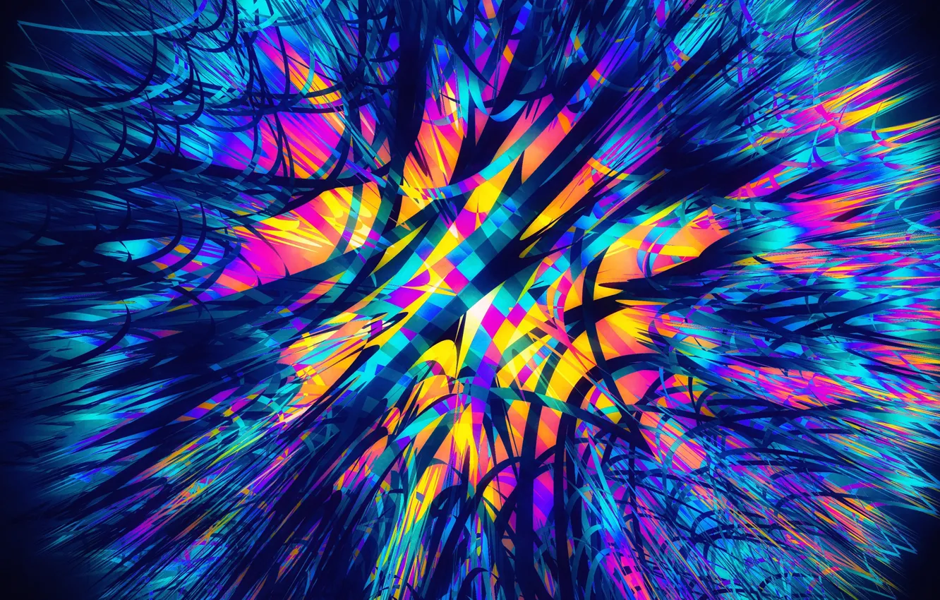 Photo wallpaper the explosion, fragments, color