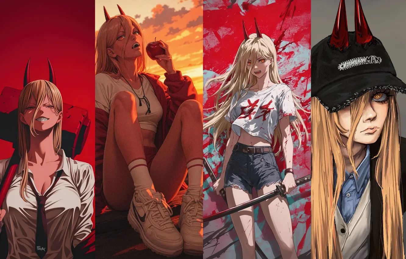 Photo wallpaper anime, fun, fan art, Chainsaw Man, Power (Chainsaw Man)