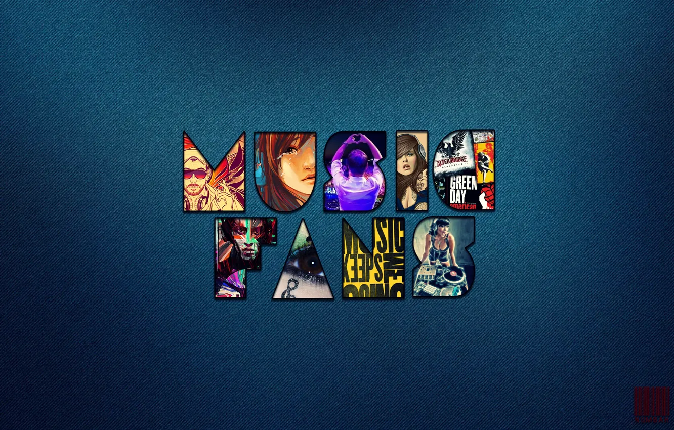 Photo wallpaper blue, music, creative, texture