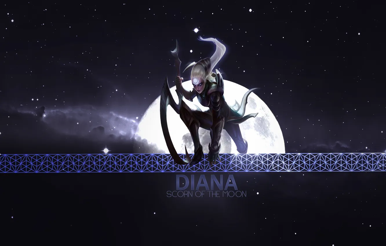 Photo wallpaper look, girl, stars, night, background, the moon, hair, art