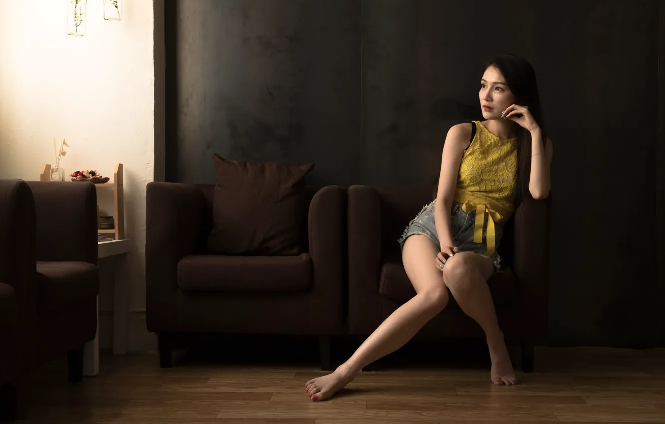 Photo wallpaper girl, pose, Asian