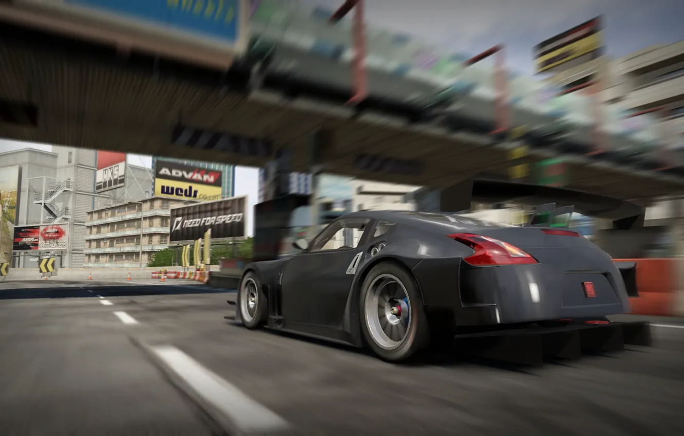 Photo wallpaper auto, bridge, the city, Nissan, 370Z