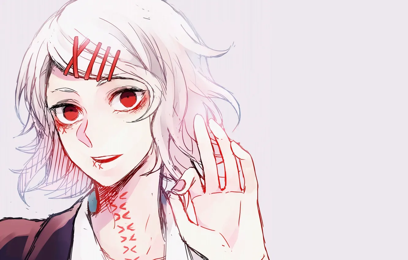 Photo wallpaper boy, art, Anime, Anime, thread, seams, clips, Tokyo Ghoul