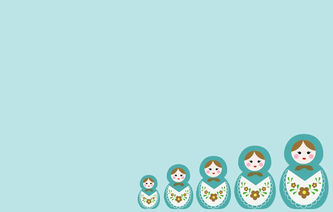 Photo wallpaper paint, toy, a number, matryoshka