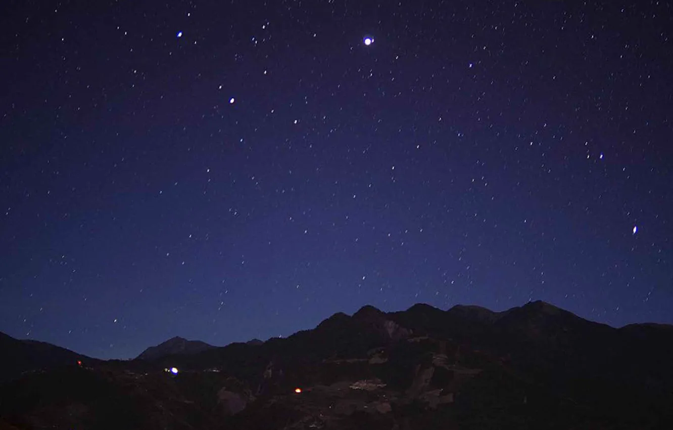 Photo wallpaper Sky, Stars, Night, Clear, Mountains, views