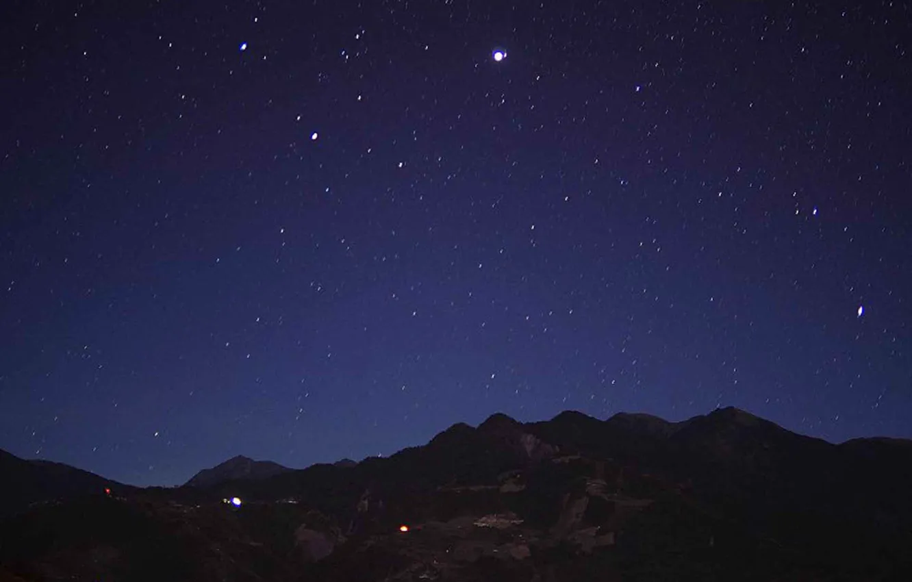 Photo wallpaper sky, night, mountains, stars, Clear, Views