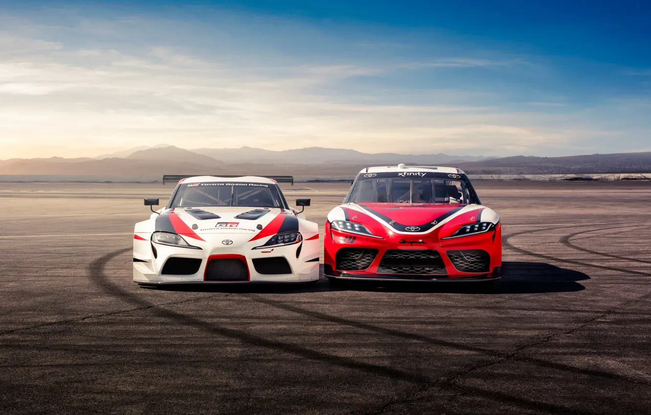 Photo wallpaper Toyota, front view, Supra, 2018, GR Supra Racing Concept, Xfinity