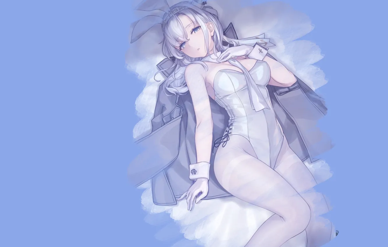 Photo wallpaper girl, sexy, anime, pretty, babe, bunny, white bunny, sexy babe