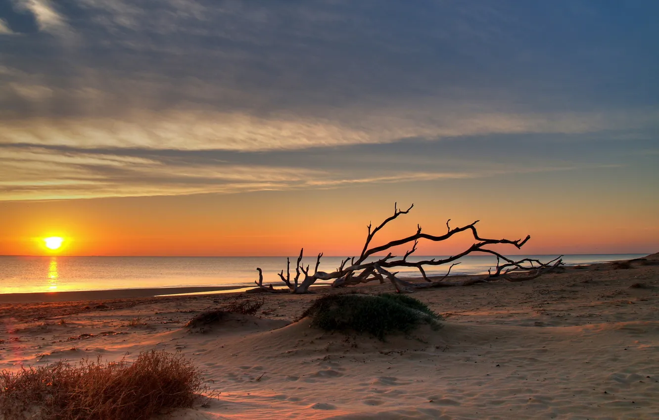 Photo wallpaper sea, the sky, sunset, nature