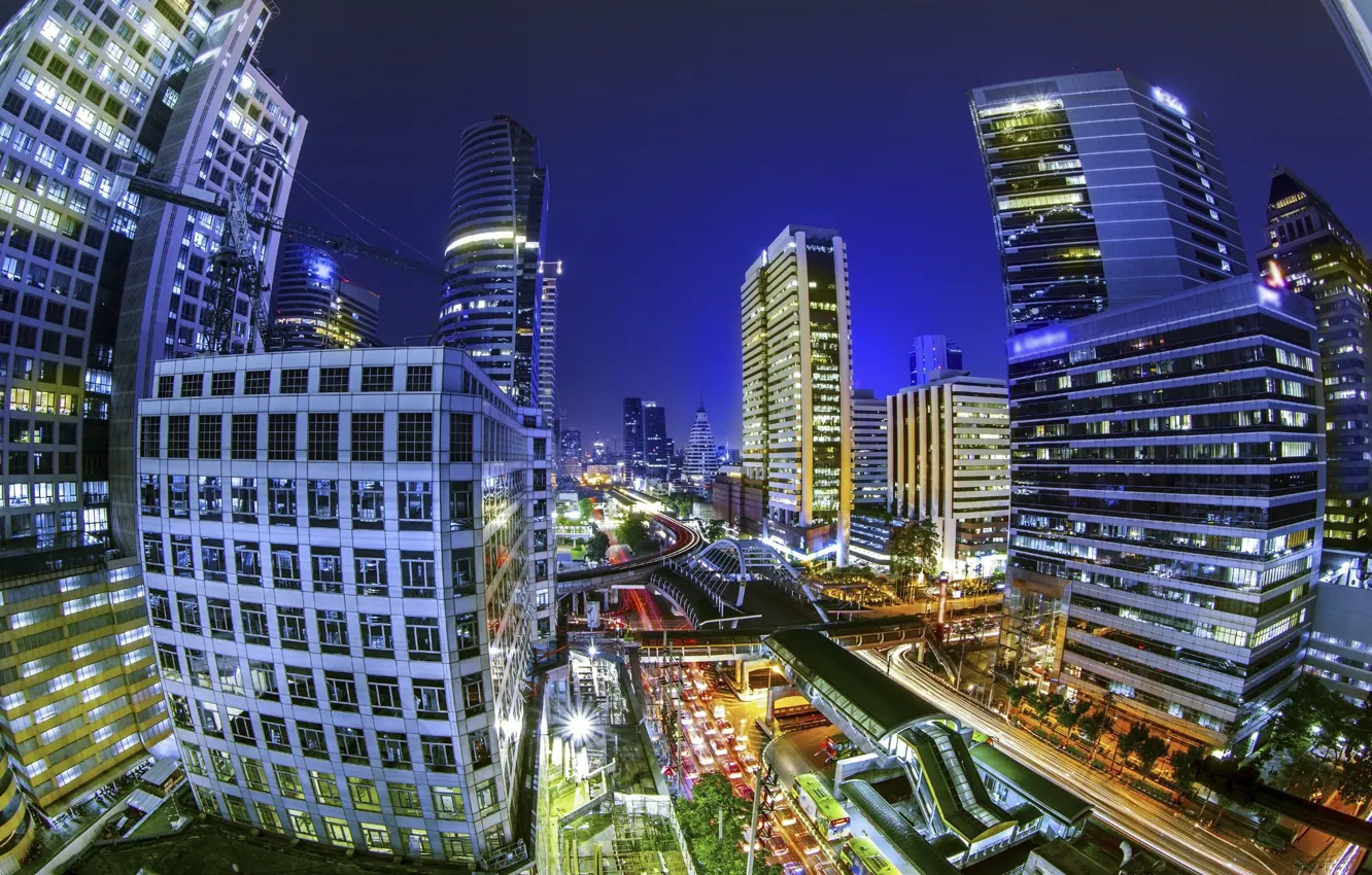 Photo wallpaper night, the city, building, beauty, Thailand, Bangkok