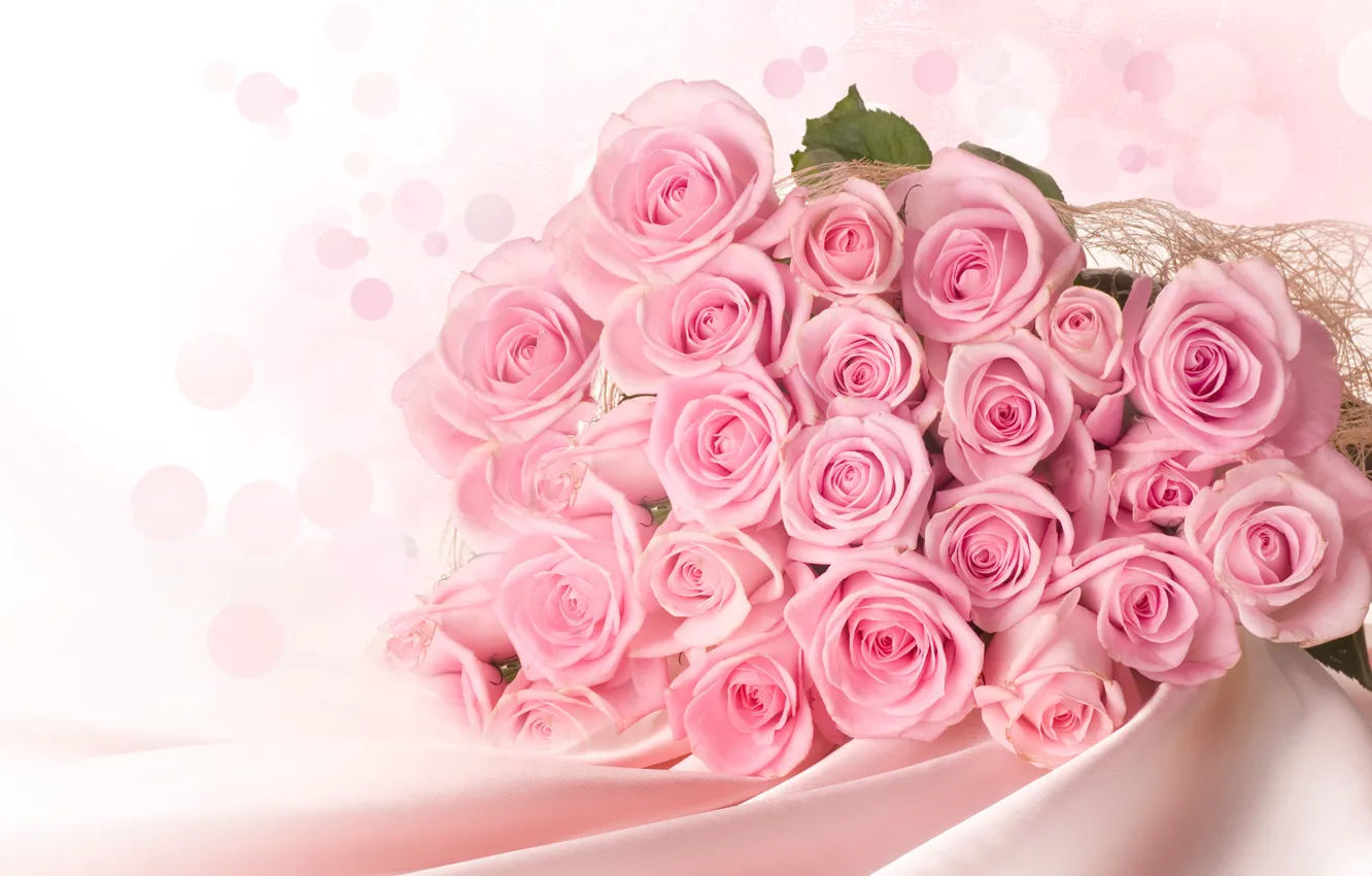 Photo wallpaper roses, bouquet, pink, flowers, roses, pink roses