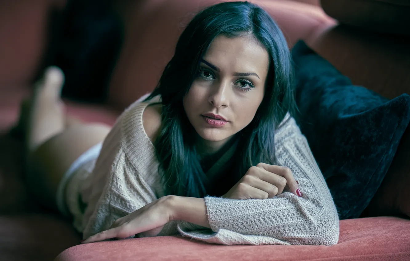 Photo wallpaper girl, face, model, Martin Fuhrmann