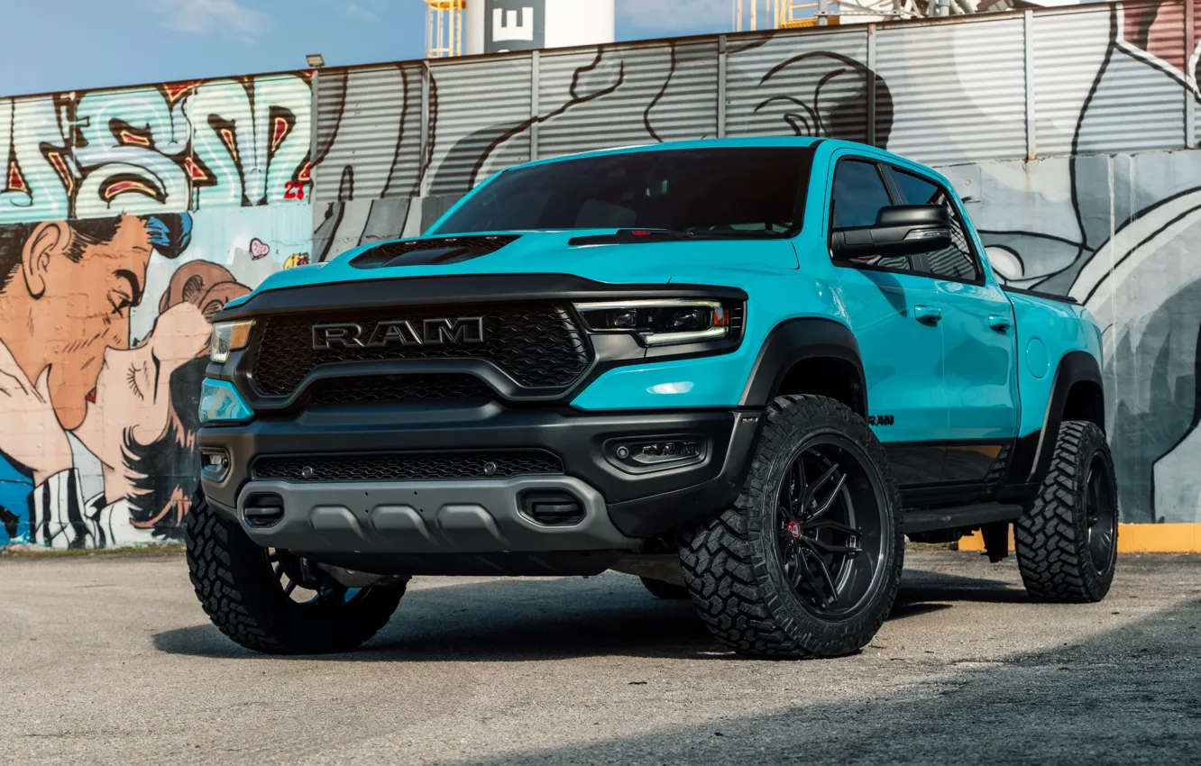 Photo wallpaper Dodge, Graffiti, Truck, Pickup, RAM, Dodge RAM