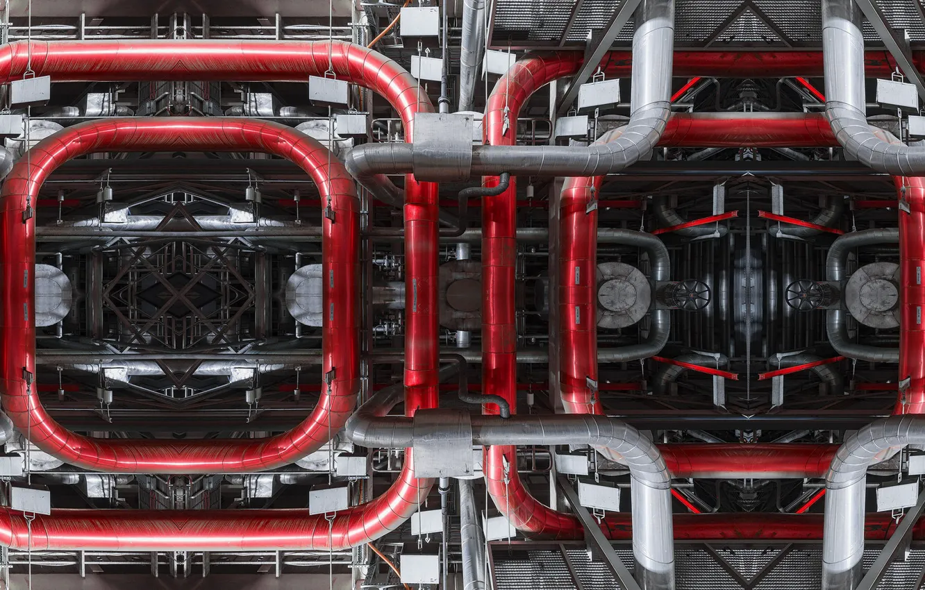 Photo wallpaper plant, pipe, factory