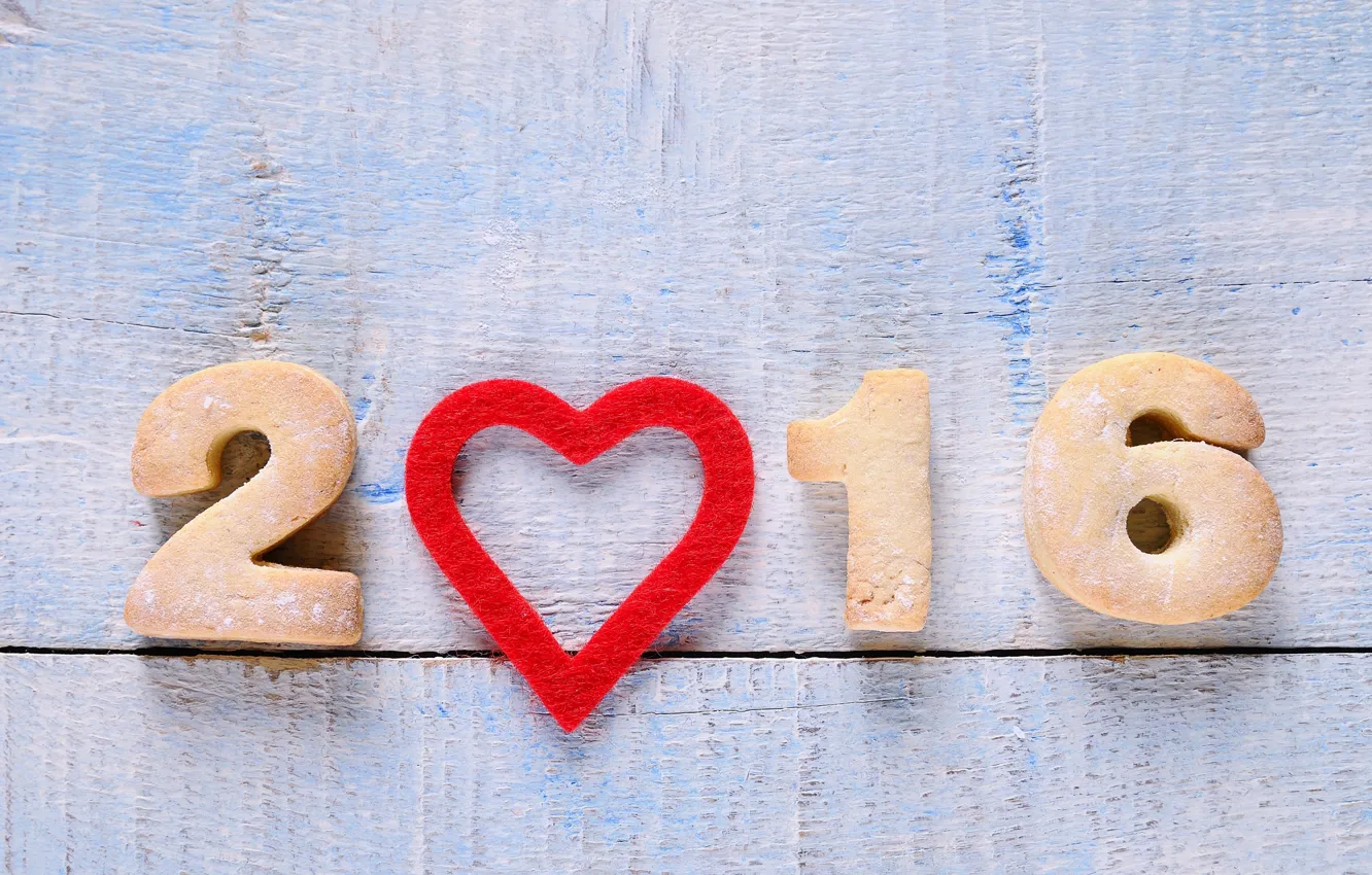 Photo wallpaper new year, New Year, cookies, decoration, Happy, 2016
