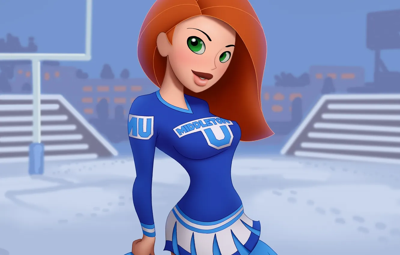 Photo wallpaper red, art, cheerleader, Kim Possible