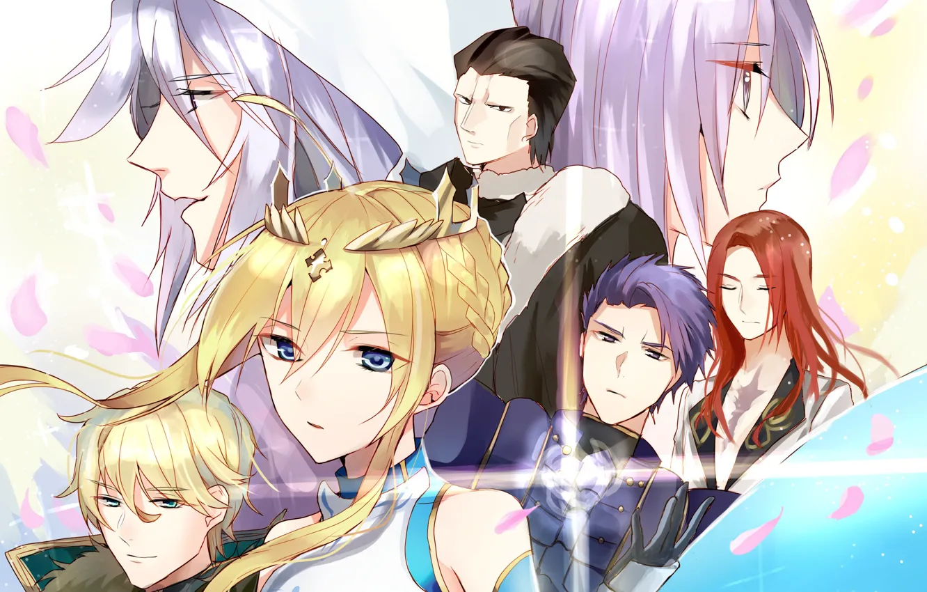 Photo wallpaper lights, petals, characters, Fate / Grand Order, The destiny of a great campaign
