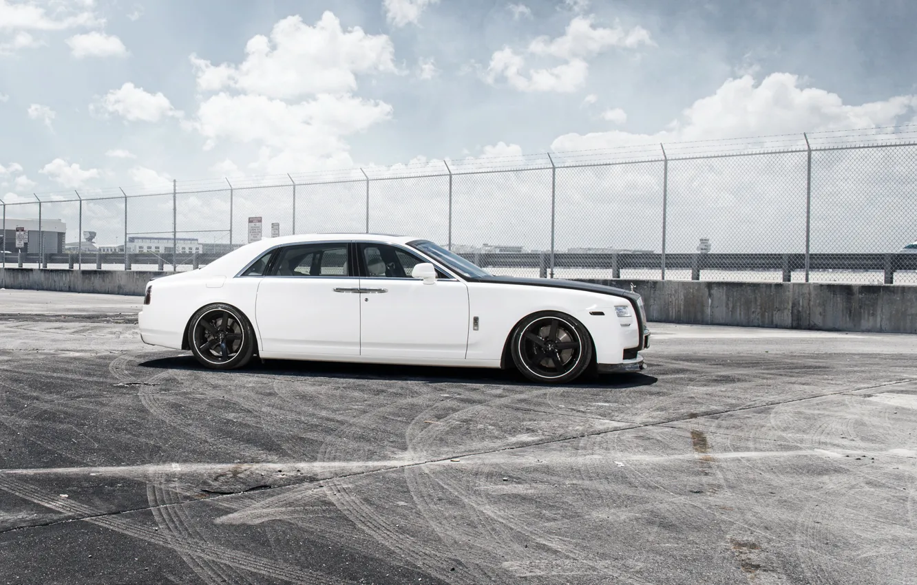 Photo wallpaper car, tuning, Rolls-Royce, white, Ghost, tuning, rechange