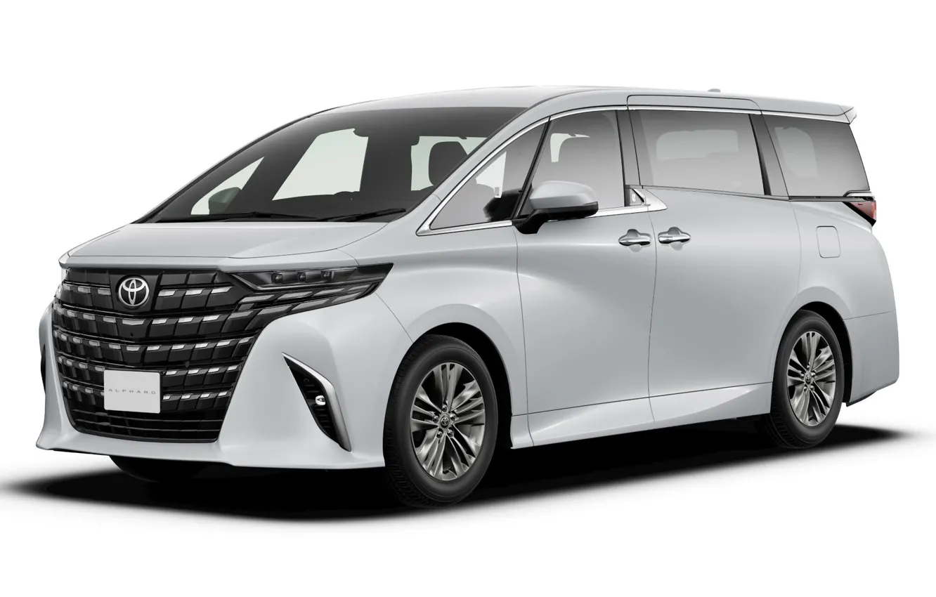 Photo wallpaper white background, Toyota, Alphard, Toyota, minivan, Toyota Motor Corporation, 2023, Toyota Alphard