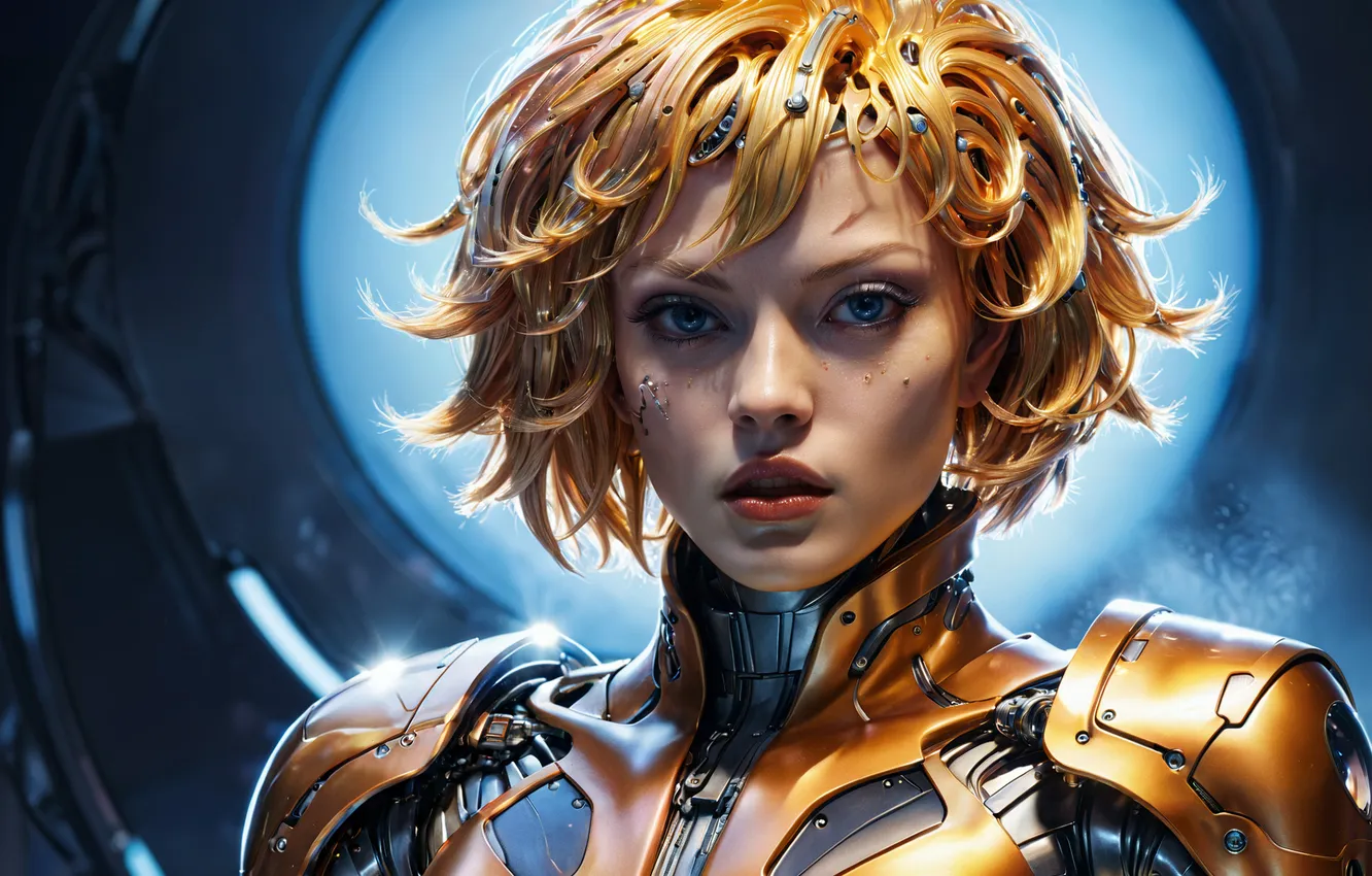 Photo wallpaper girl, blonde, armor