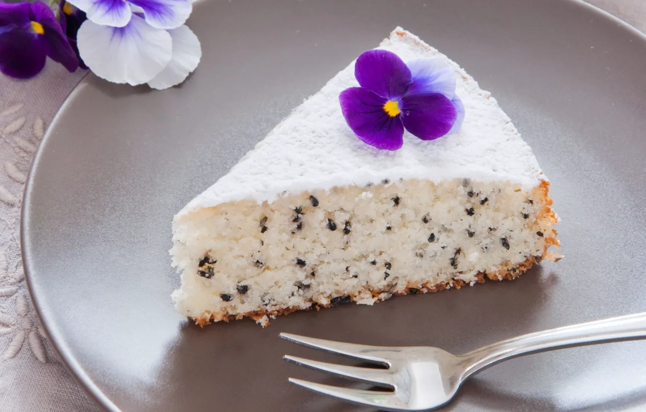 Photo wallpaper food, plate, pie, cakes, piece, violet