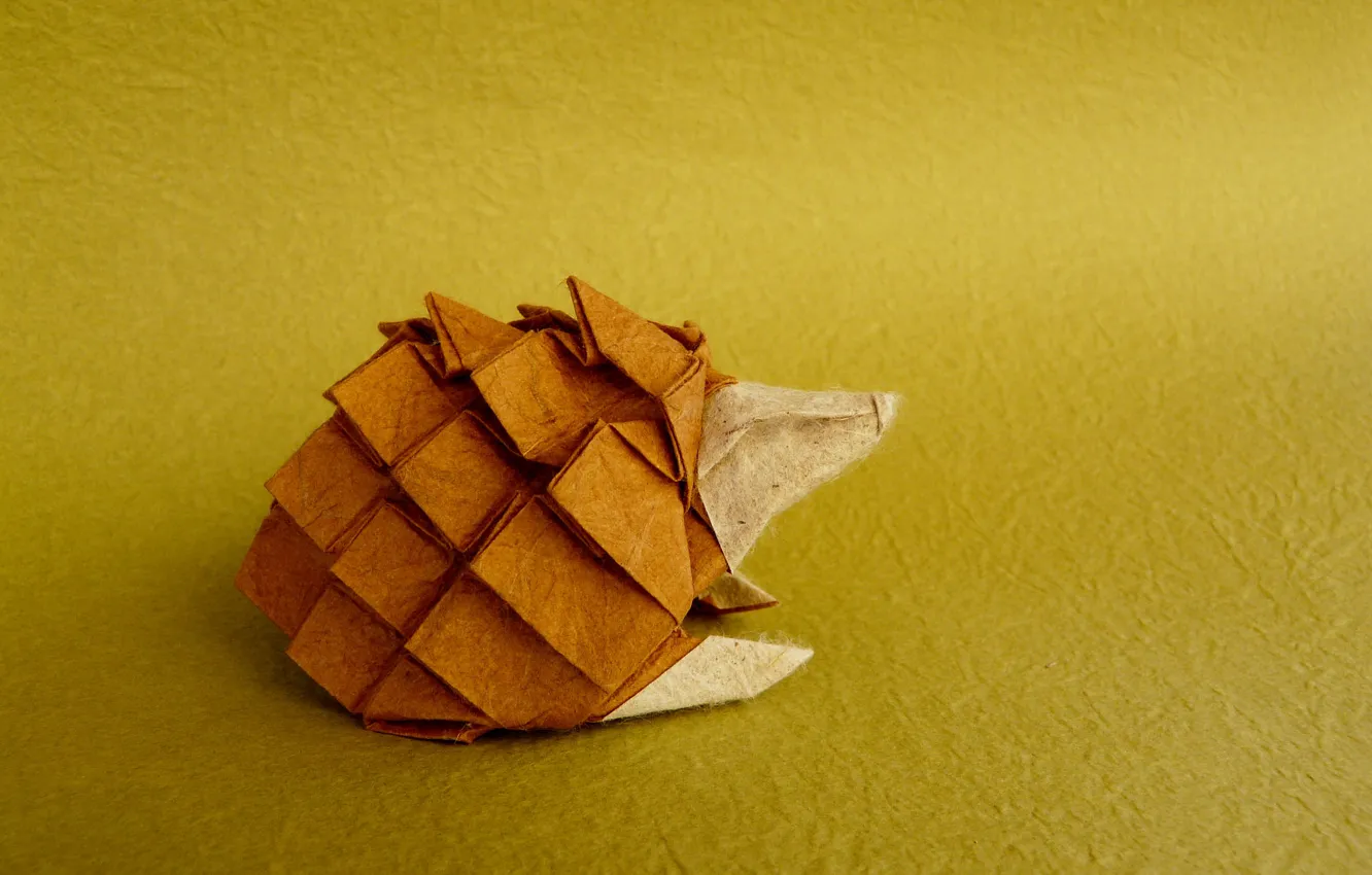 Photo wallpaper paper, background, hedgehog, origami