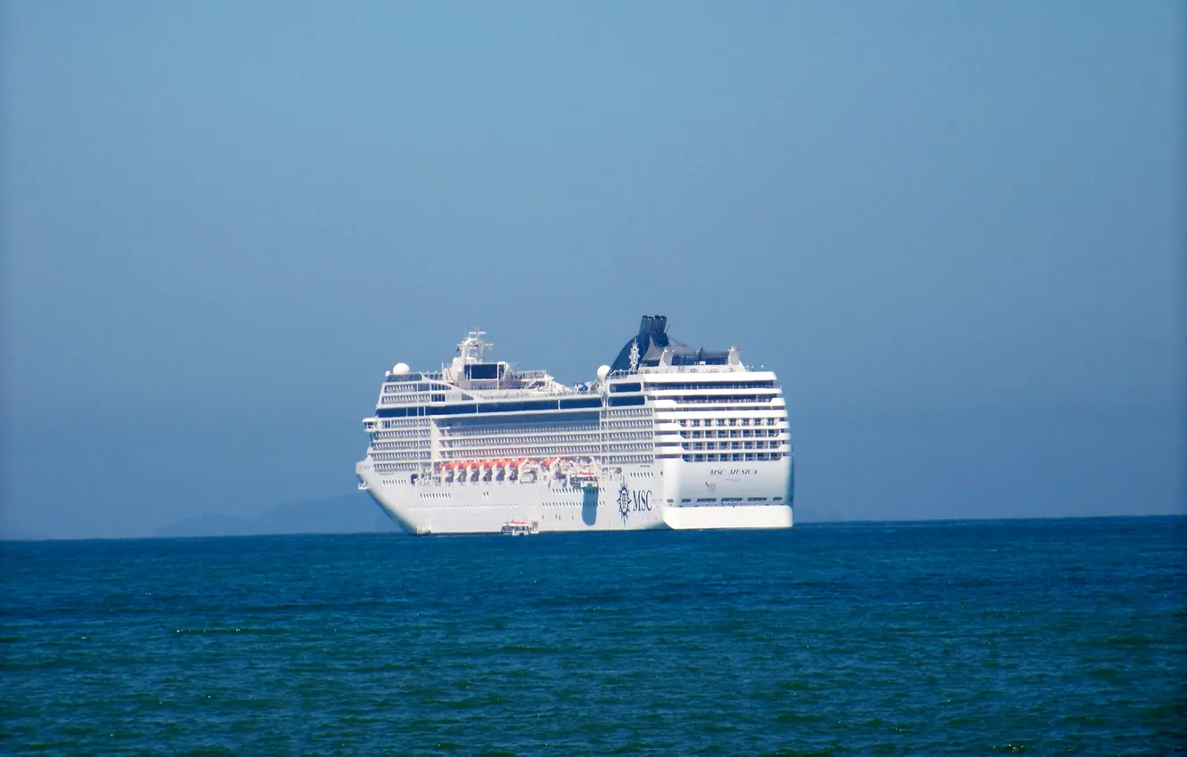 Photo wallpaper Brazil, Cruise Ship, MSC Musica, Ubatuba City