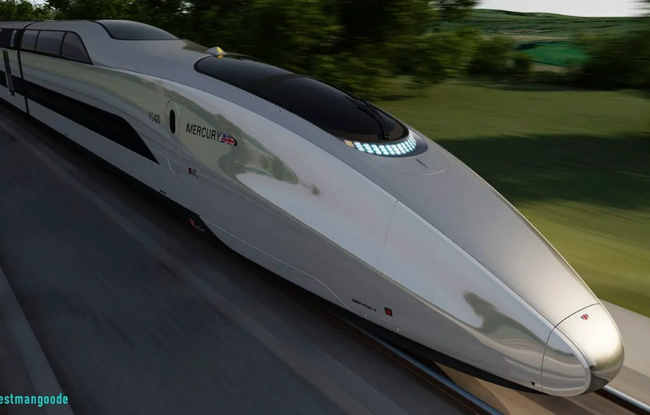 Photo wallpaper train, speed, railroad