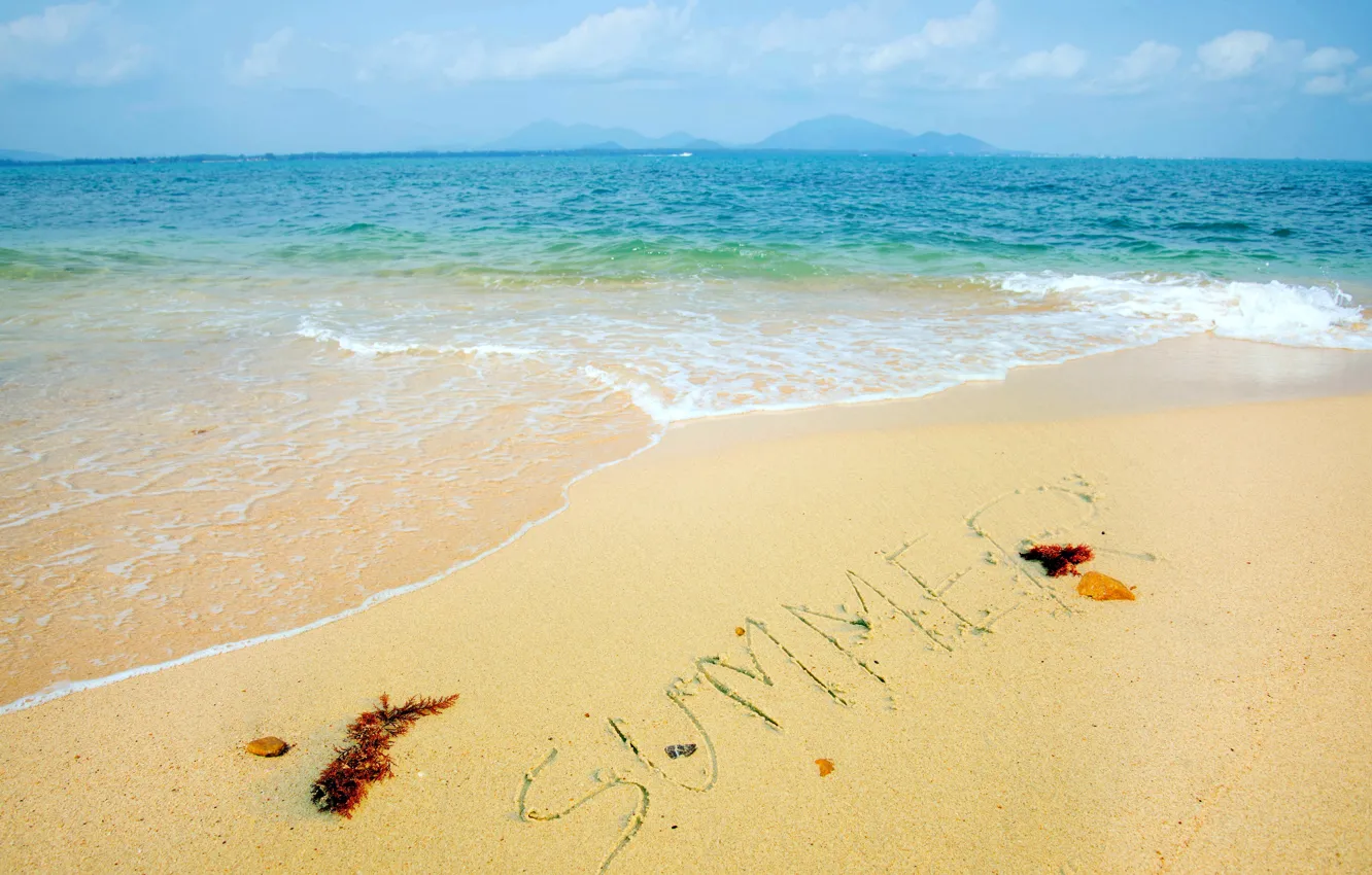 Photo wallpaper sand, sea, beach, summer, the sun, summer, beach, sea