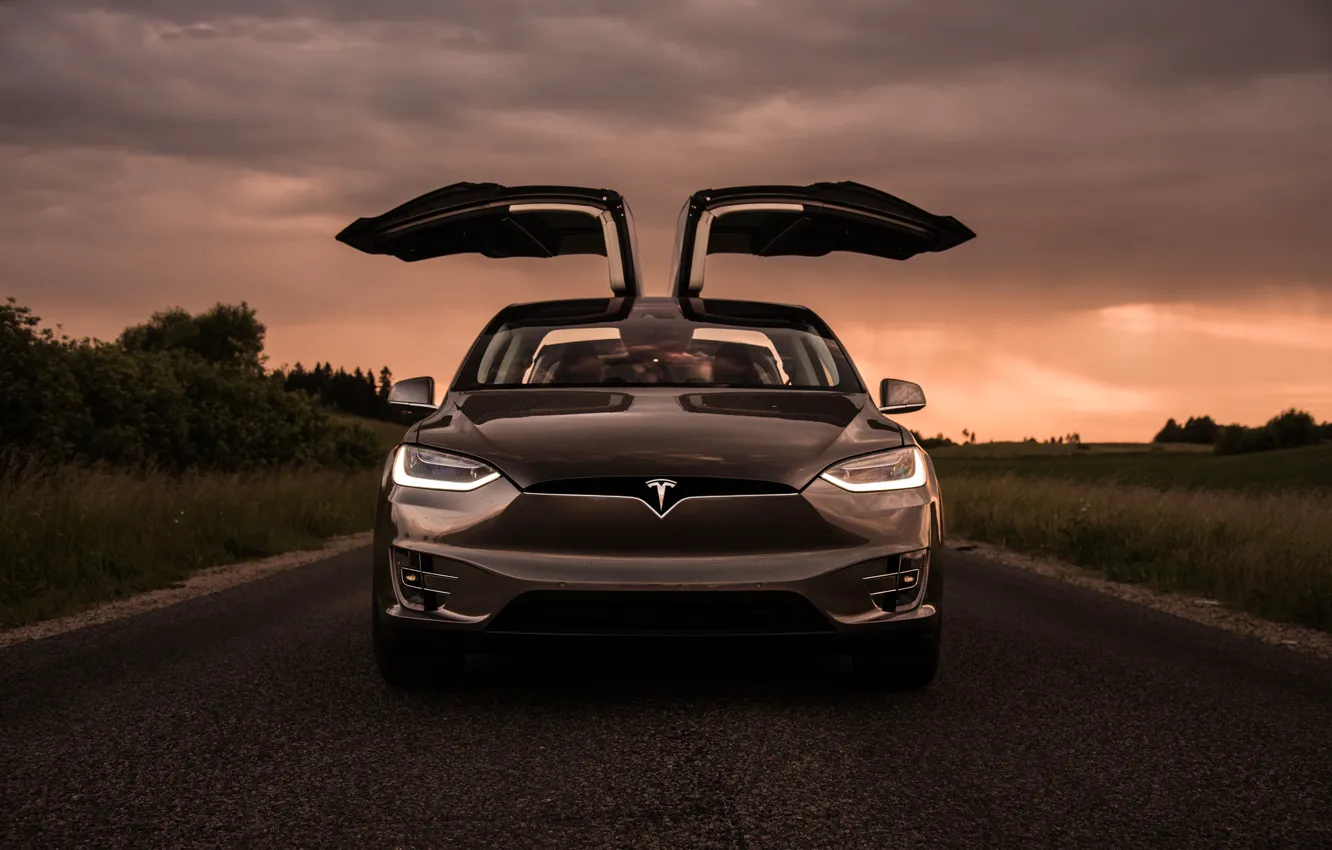 Photo wallpaper the evening, Tesla, Model X