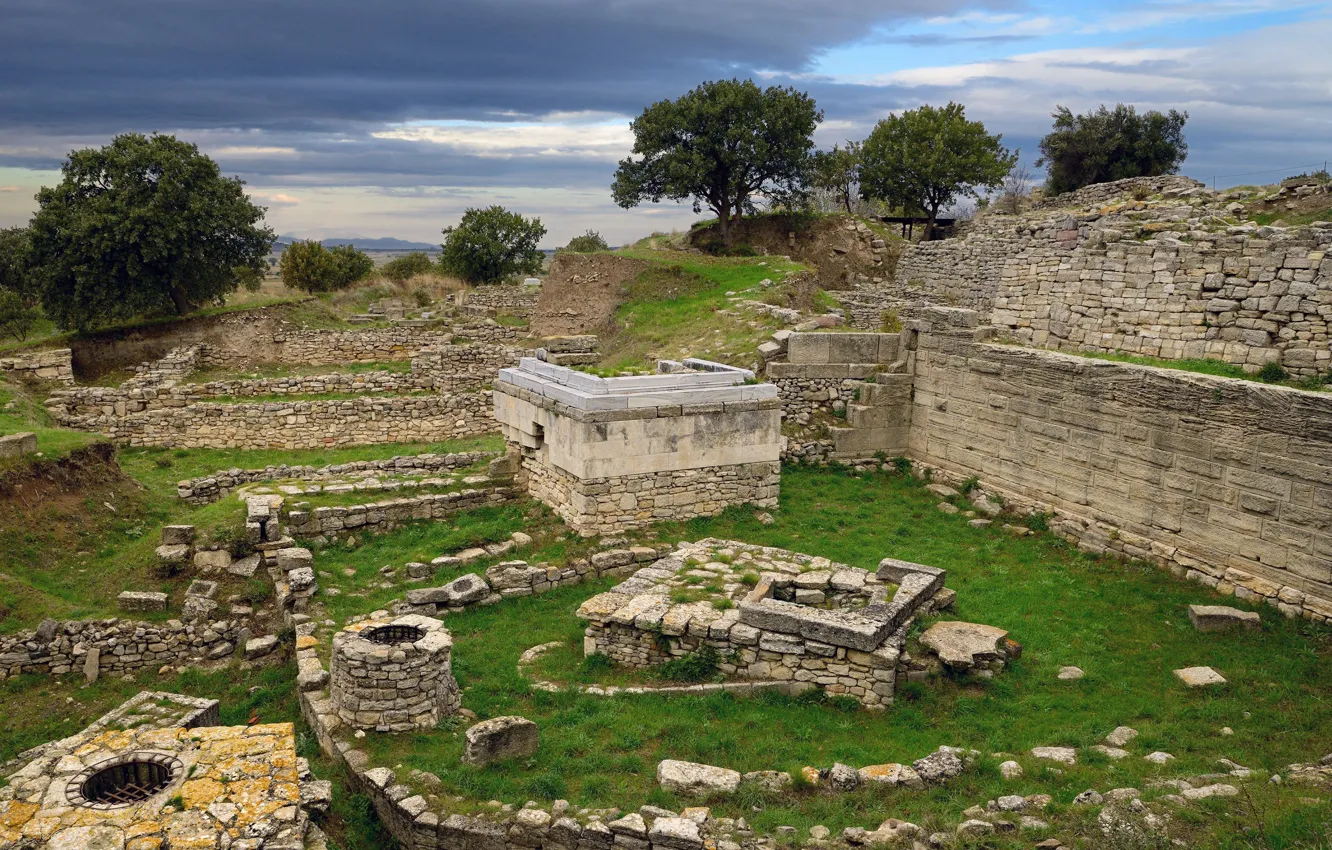 Photo wallpaper Turkey, Turkey, Hisarlik, Archaeological site, Archaeological site, Hisarlik