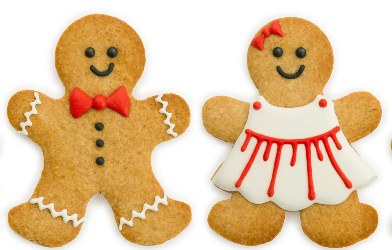 Photo wallpaper holiday, new year, men, Christmas, sweets, Christmas, figures, cookie