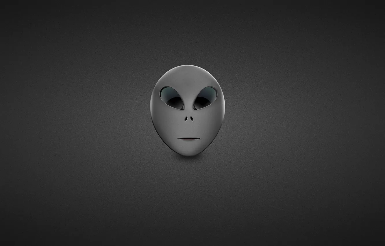 Photo wallpaper grey, minimalism, head, alien, alien, black and white