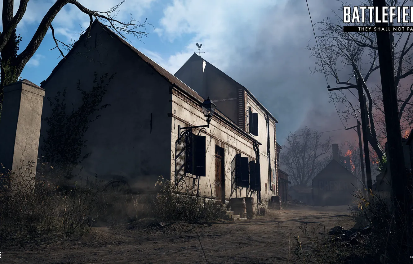 Photo wallpaper road, building, Battlefield 1, They Shall Not Pass, Verdun Heights