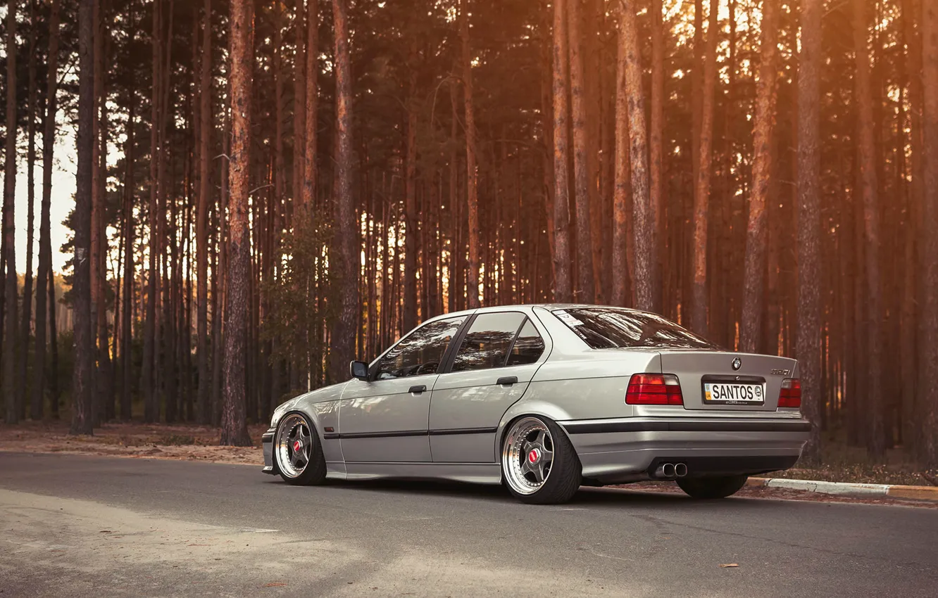 Photo wallpaper BMW, stance, E36