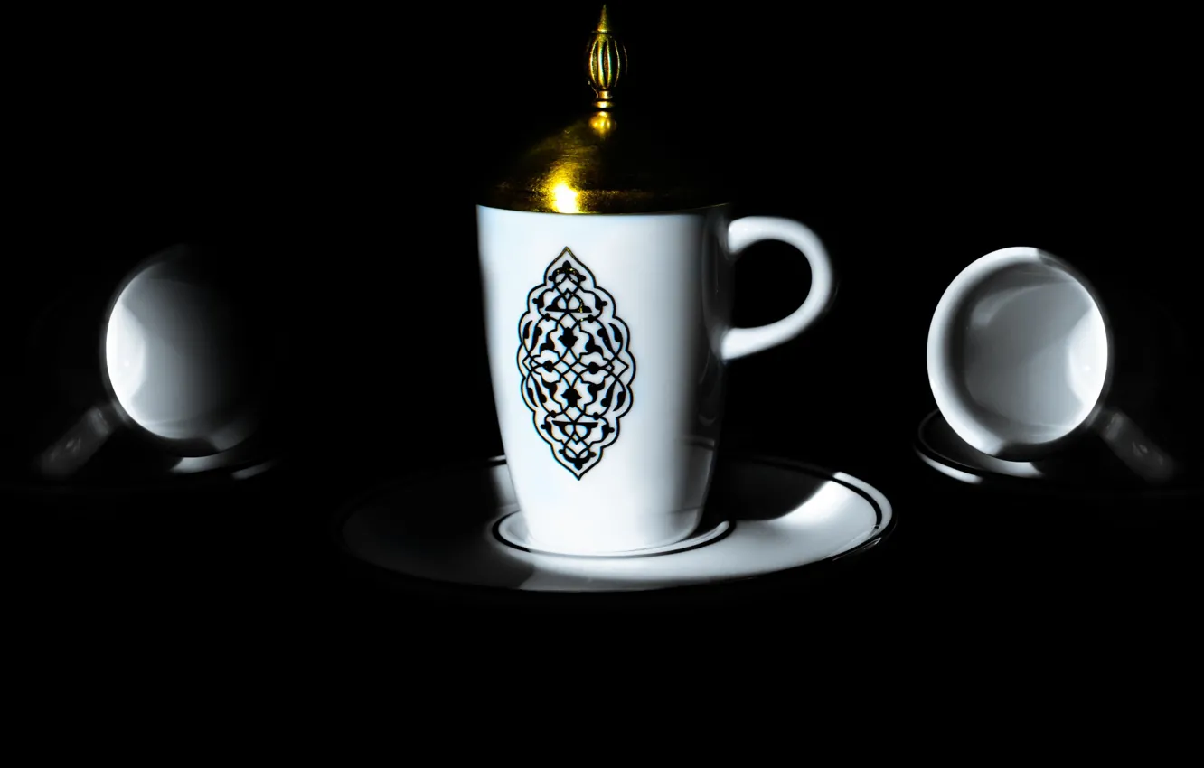 Photo wallpaper cups, caffe, cream pot
