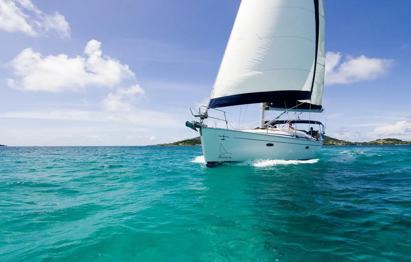 Photo wallpaper sea, yacht, Greece, veroniki, sailing on the sea