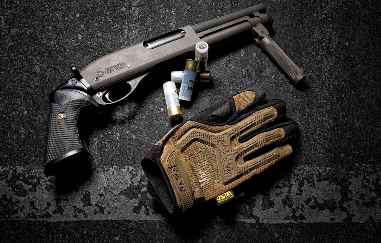 Photo wallpaper background, the gun, cartridges, Shotgun
