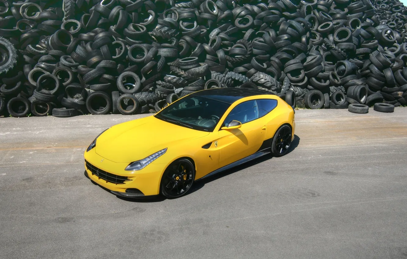 Photo wallpaper tires, sports car, Ferrari FF