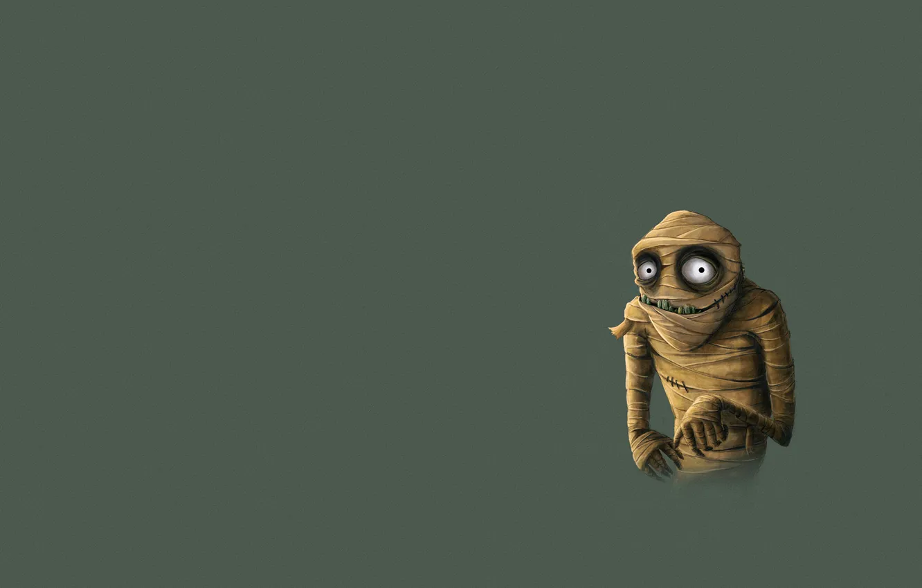 Photo wallpaper monster, minimalism, mummy, bandages, mummy